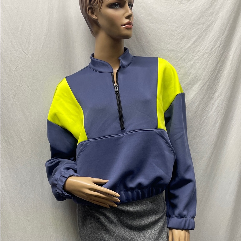 Flex Time Women's Blue & Green Colorblock Jacket